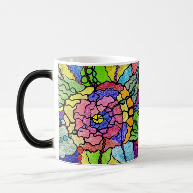 Mug Magic Merveilleuse Fleur Abstrait Art Moderne (Gauche)