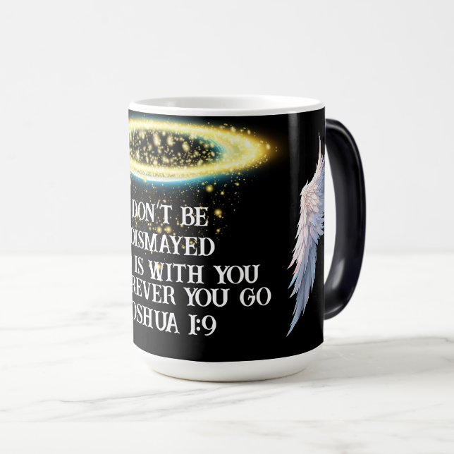 Mug Magic Message inspirant de foi chrétienne Josué 1:9 (Devant droit)