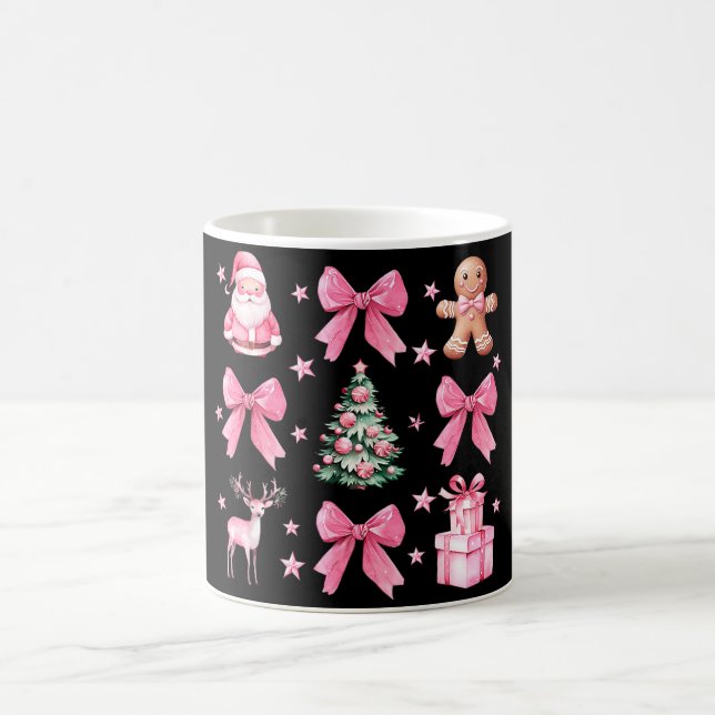 Mug Magic Mignon Nœud Coquette Rose Noël Père Noël Biscuit (Centre)