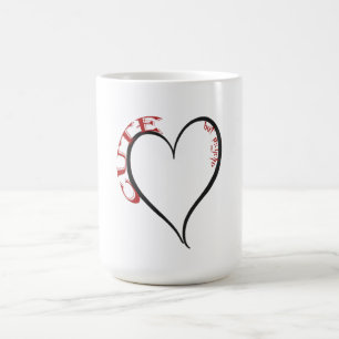 Mug Magic Mignonne mais Psycho Coeur Noir Rouge Police