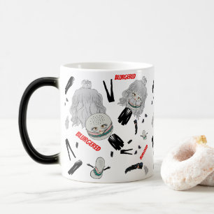 Mug Magic Mikitiez chignon blond rose floue costume cravate