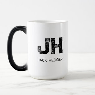 MUG MAGIC MINIMALISTE NOIR MONOGRAMME À DEUX LETTRES NOM BLA