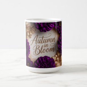 Mug Magic Mise en page plate à motif floral violet et écritu