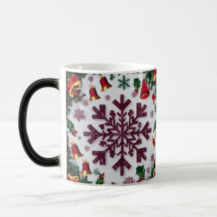 Mug Magic Modèle de silhouettes de flocons de neige Noël rus