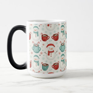 Mug Magic Modèle sans couture de Noël bonhomme de neige et c