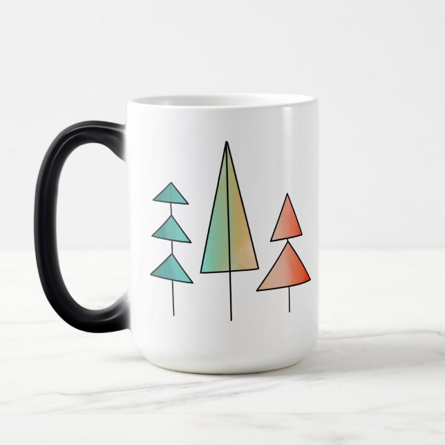 Mug Magic moderne arc-en-ciel arbres roses sarcelle simple m (Gauche)