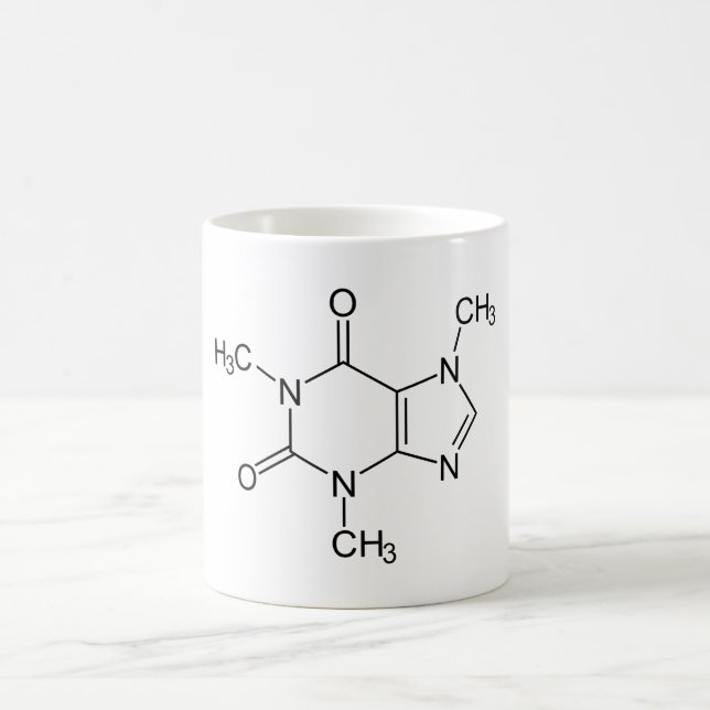 Mug Magic Molécule de caféine Chimie Café Atomes (Centre)