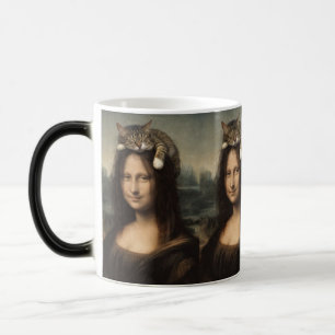 Mug Magic Mona Lisa avec chat endormi