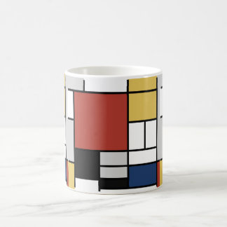 Mug Magic Mondrian Peinture Rouge Plane Jaune Noir Gris Bleu