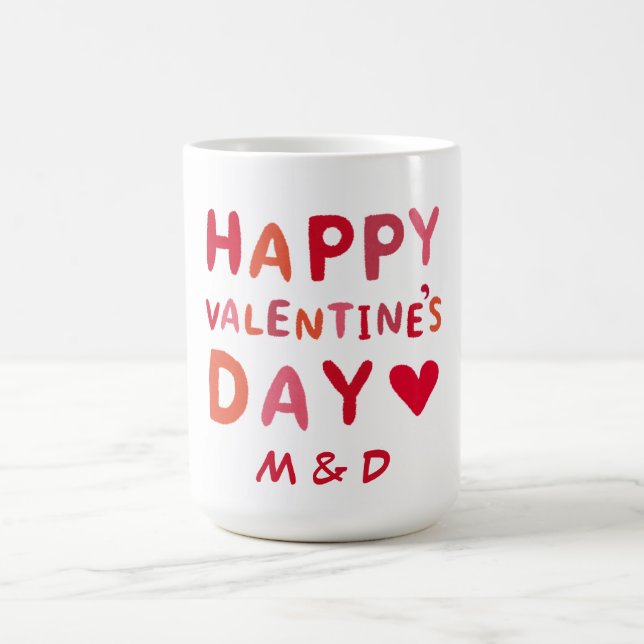 Mug Magic Monogramme personnalisé Heureuse Sainte-Valentin (Centre)