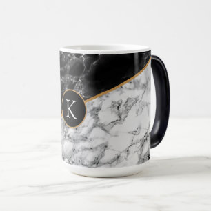 Mug Magic Monogramme personnalisé Votre lettre Faux Marble M