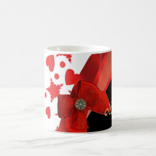 Mug Magic Monogramme rouge et par blanc modelé assez girly