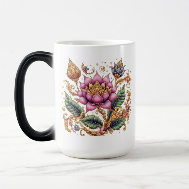 Mug Magic Morphage de la fleur motif thaïlandaise (Gauche)
