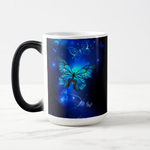 Mug Magic Morpho Butterfly in the Dark Background