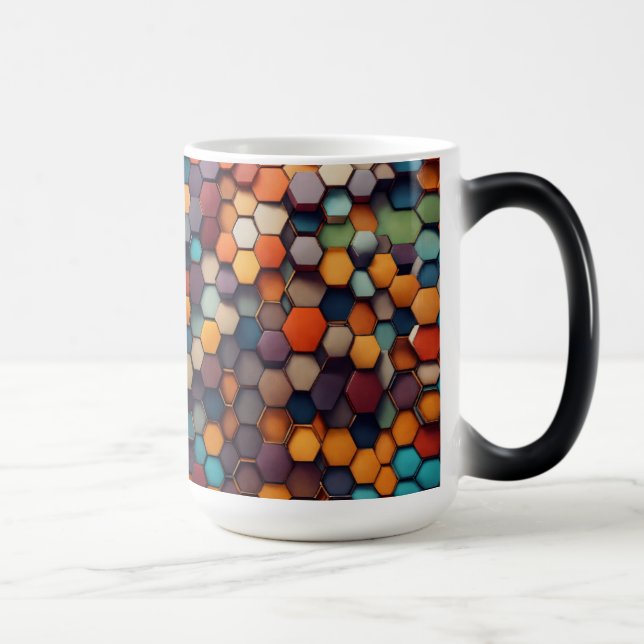 Mug Magic Motif Abstrait Hexagonal Prism - Morphage couleur (Droite)