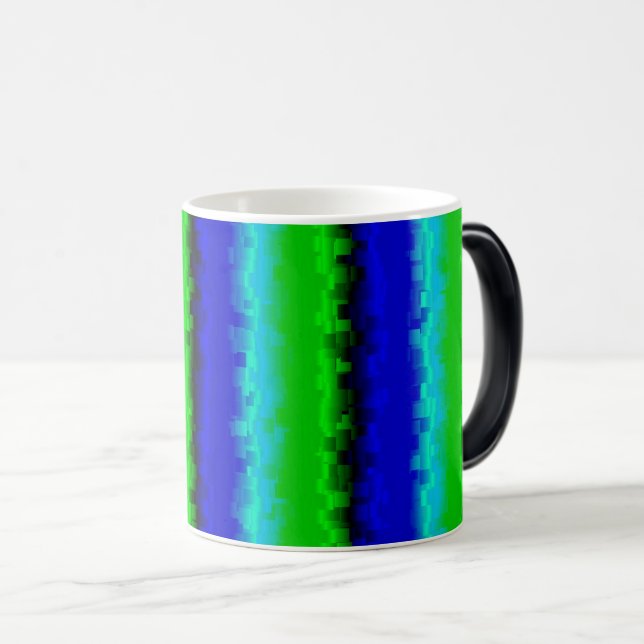 Mug Magic Motif arc-en-ciel bleu vert abstrait 3D (Devant droit)