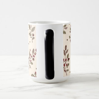 Mug Magic Motif botanique délicat de feuillage à la crème