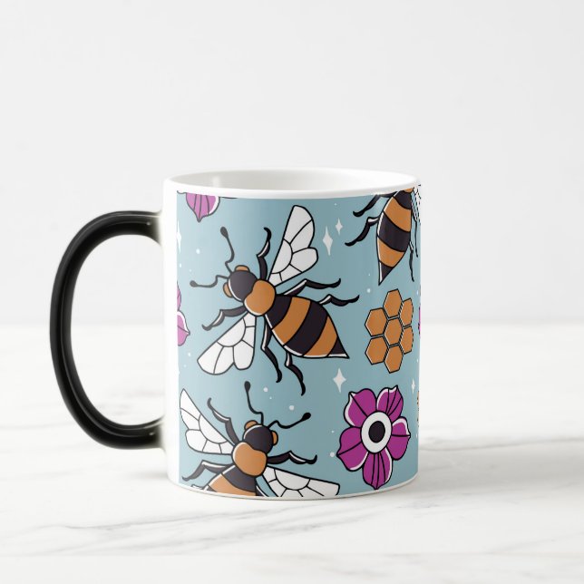 Mug Magic Motif d'abeilles à miel douces (Gauche)
