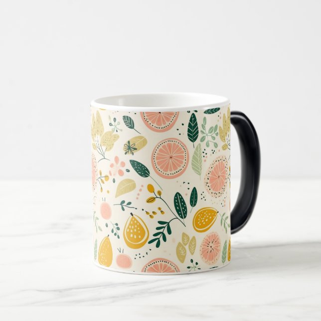 Mug Magic Motif d'agrumes orange vibre (Devant droit)