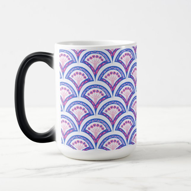 Mug Magic motif damassé floral bleu (Gauche)