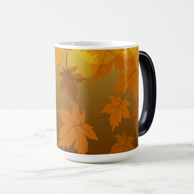 Mug Magic Motif d'automne avec feuilles d'érable en chute et (Devant droit)