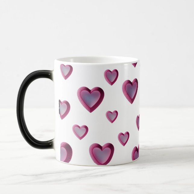 Mug Magic motif de coeur rose 3D - Romantique (Gauche)