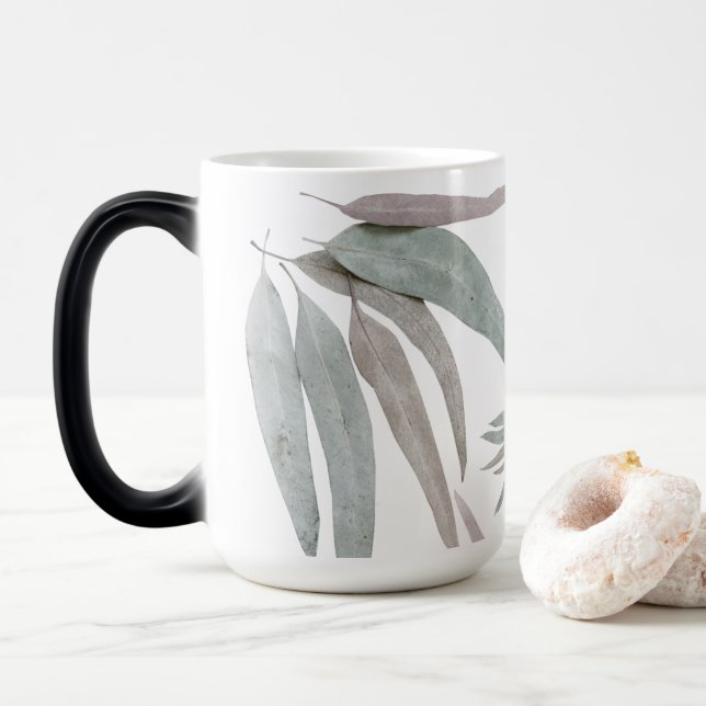 Mug Magic Motif de feuilles d'eucalyptus (Avec donut)