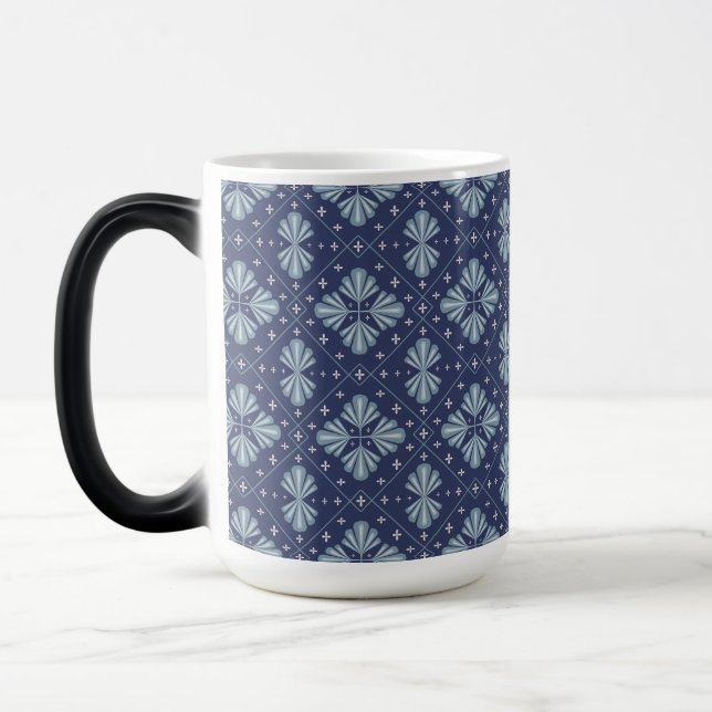 Mug Magic Motif de formes géométriques bleues  (Gauche)