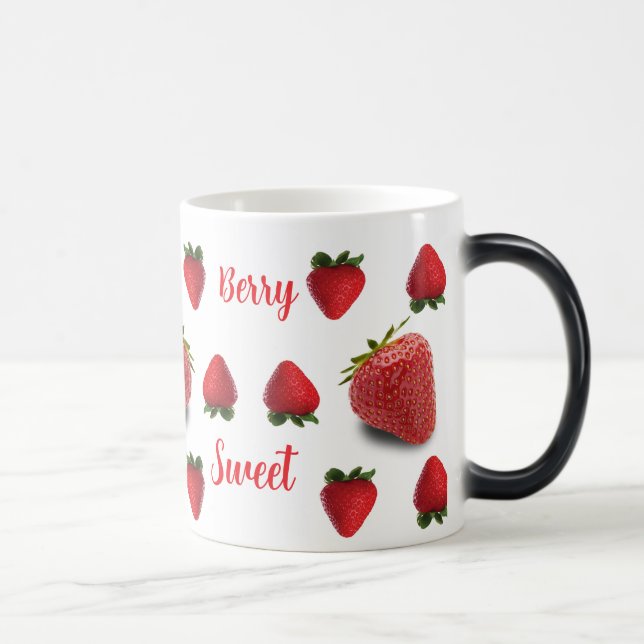 Mug Magic Motif de fraise sucrée Personnalisé (Droite)