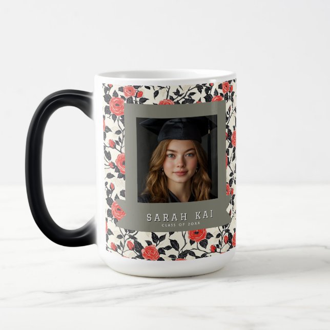 Mug Magic Motif de rose unique diplômé de l'université (Gauche)