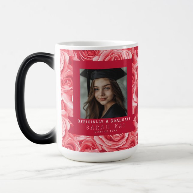 Mug Magic Motif de rose unique pour la remise des diplômes (Gauche)
