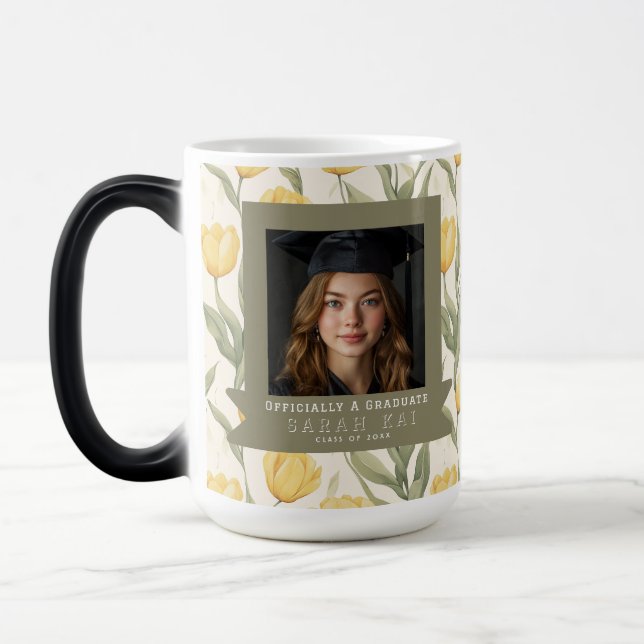 Mug Magic Motif de tulipe unique Félicitations diplômé (Gauche)