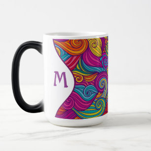 Mug Magic Motif de vague tourbillonnant de rétro ton color