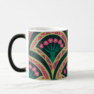 Mug Magic Motif de ventilateur floral rose et vert