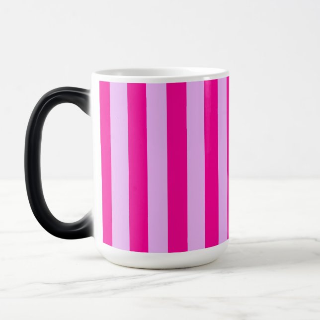 Mug Magic Motif en bande rose et magenta (Gauche)