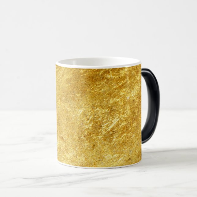 Mug Magic Motif en marbre doré et jaune (Devant droit)