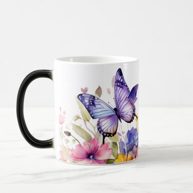 Mug Magic Motif fleur papillon (Gauche)