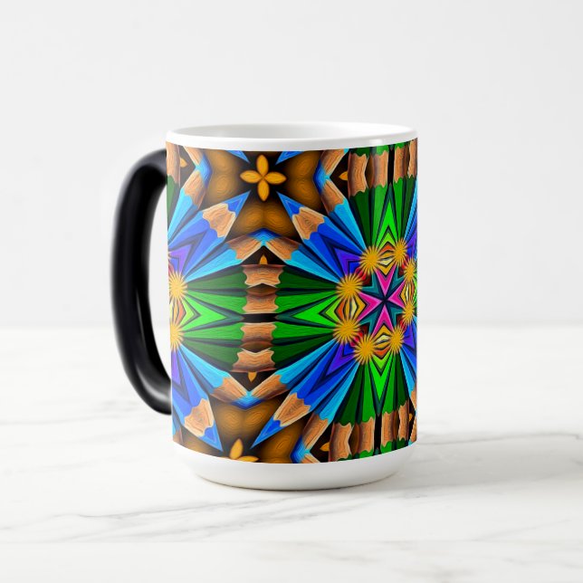 Mug Magic Motif Fleurs Abstraites uniques (Devant gauche)