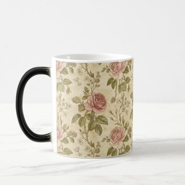 Mug Magic Motif floral de rose vintage (Gauche)