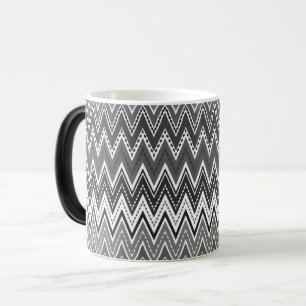 Mug Magic Motif géométrique zigzag noir et blanc