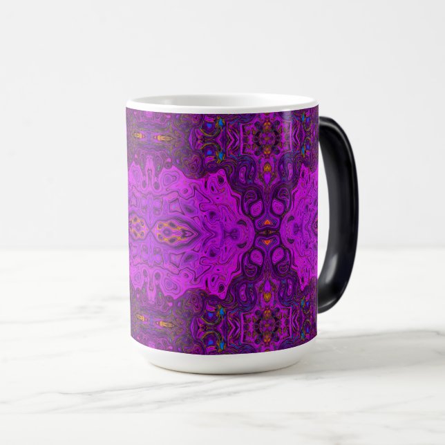 Mug Magic Motif Groovy Magenta et Noir Abstrait (Devant droit)