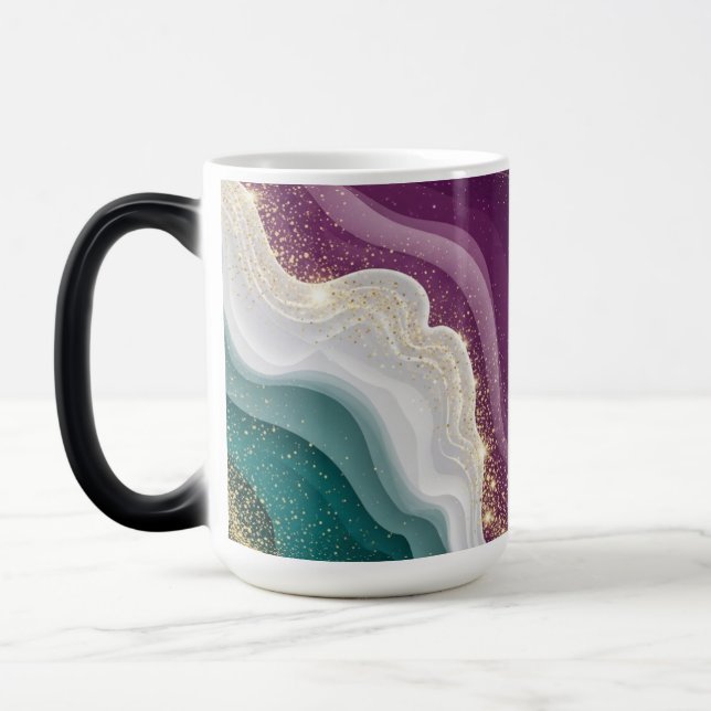 Mug Magic Motif Marbre Pailleté Or Luxe (Gauche)