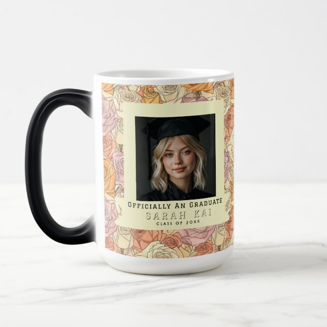 Mug Magic Motif Rose Gras Diplômé Université (Gauche)