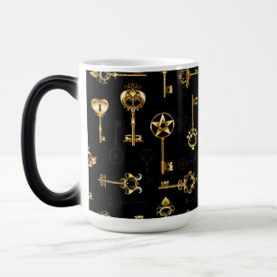 Mug Magic Motif sans couture avec des clés dorées