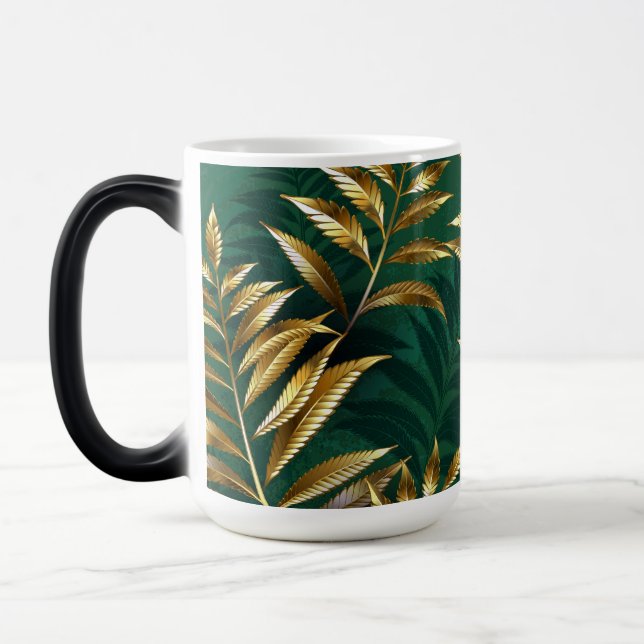 Mug Magic Motif sans couture avec des fougères dorées (Gauche)