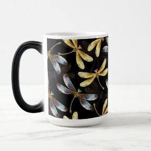 Mug Magic Motif sans couture avec libellules d'or