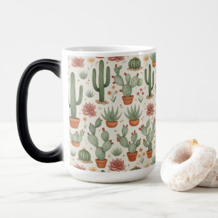 Mug Magic Motif sans couture de cactus de désert succulent