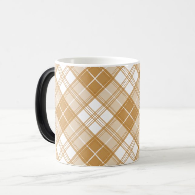 Mug Magic Motif Tartan Marron Blanc yxm0uat9 (Devant gauche)
