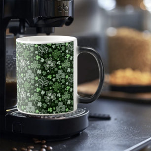 Mug Magic Motif Trèfle Celtique Cœurs Irlandais Verts