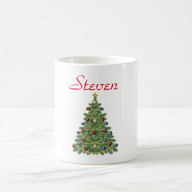 Mug Magic Mug/Arbre de Morphage de Noël personnalisé (Centre)